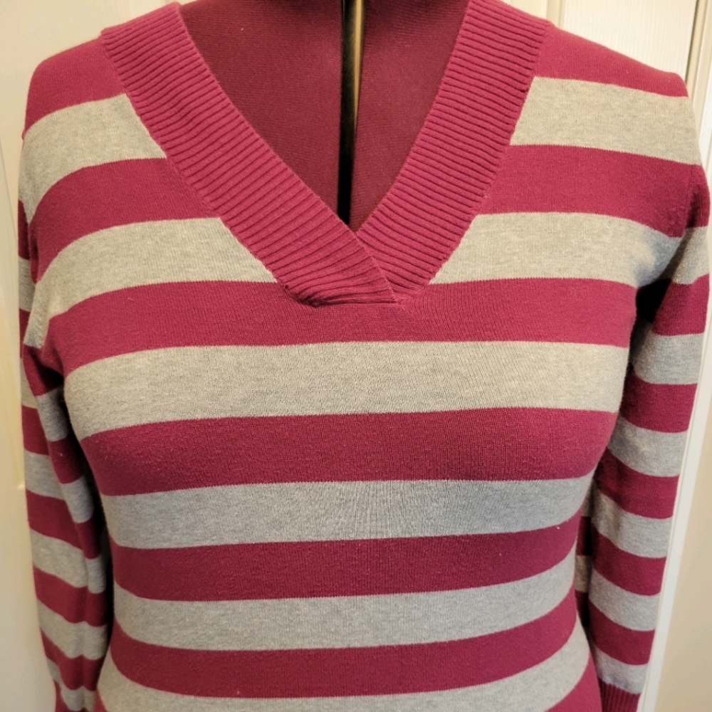V-Neck Striped Sweater